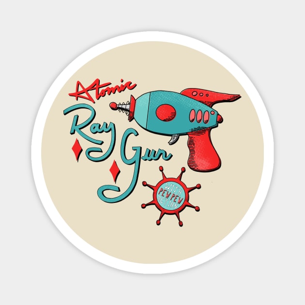 Atomic Toy Ray Gun Magnet by ksrogersdesigns